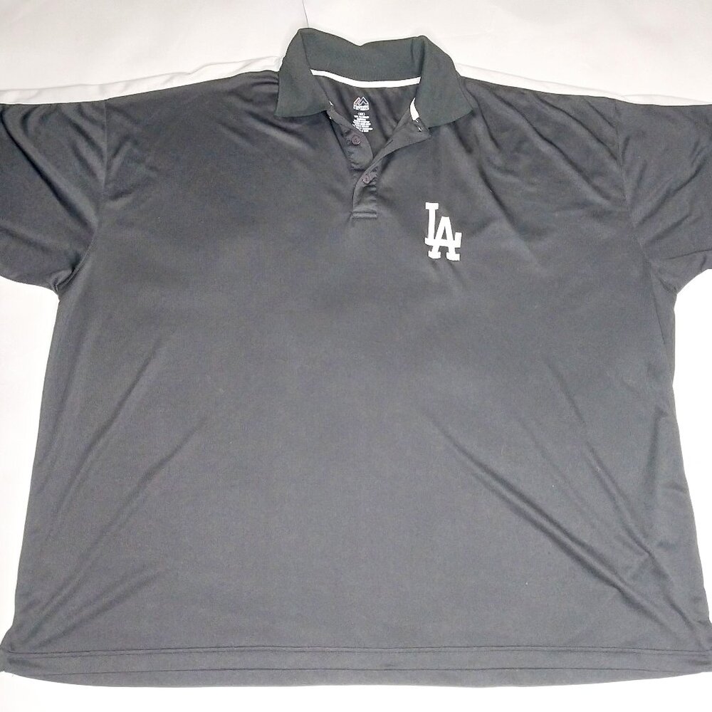 Majestic MLB Los Angeles Dodgers Black Polo Shirt Big & Tall Size 6X